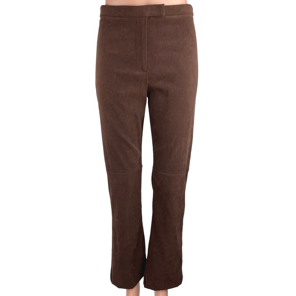 Vintage Patricia Jones Brown Stretch Ankle Flat Front Flare Dress Pants Size 2